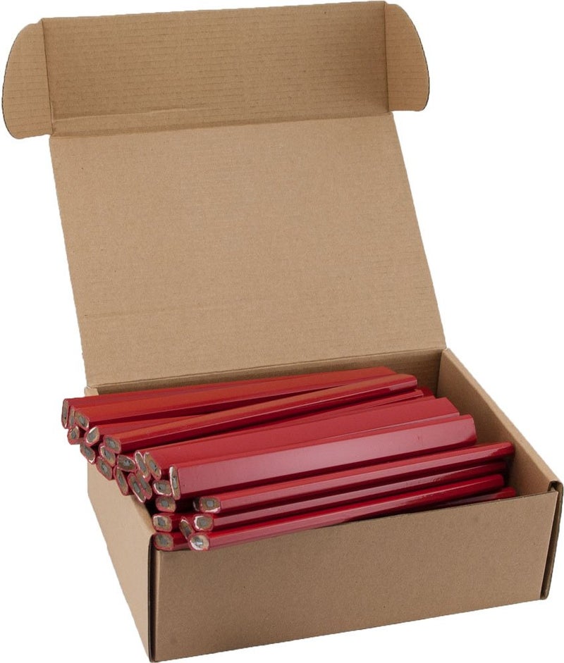GRAPHITE Hard Lead Carpenter Pencil #2 Lumber Pencil (72) PCS - Industrial Pencil Wood Flooring Marker for Wood Working Tools Marking & Concrete Marking - Red
